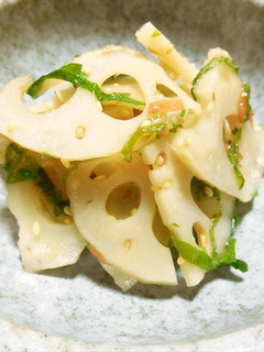 大葉が爽やか!レンコンの梅和え どすぇ-レシピのメイン写真