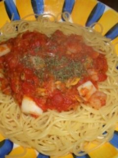 シーフードミックストマトパスタ-レシピのメイン写真