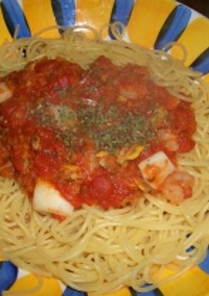 シーフードミックストマトパスタ-レシピのメイン写真