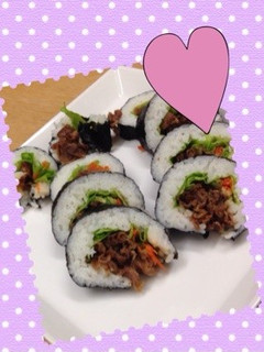 甘辛牛肉の太巻き♡-レシピのメイン写真