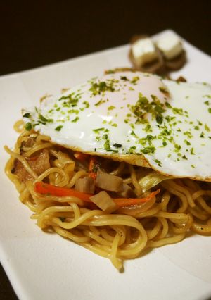 秋田名物コラボいぶりがっこ&横手風焼そば-レシピのメイン写真