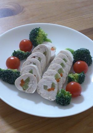レンジで簡単☆鮮やか鶏ロール-レシピのメイン写真