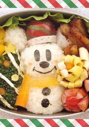 ミッキー雪だるま★キャラ弁-レシピのメイン写真