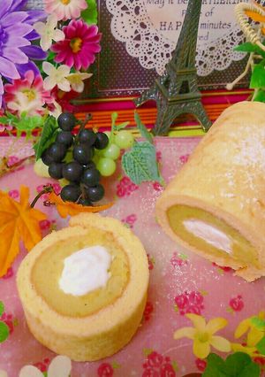 さつま芋クリームdeロールケーキ♡簡単♡-レシピのメイン写真
