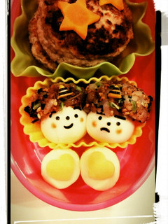キャラ弁♡うずたまで節分のちびオニさん♡-レシピのメイン写真