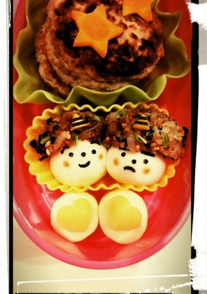 キャラ弁♡うずたまで節分のちびオニさん♡-レシピのメイン写真