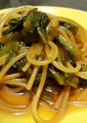 菜の花のお浸し風パスタ　-レシピのメイン写真