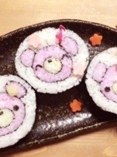 くまちゃん♡飾り巻き寿司ロール-レシピのメイン写真