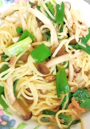 ねぎいっぱい！ツナときのこの塩焼きそば-レシピのメイン写真
