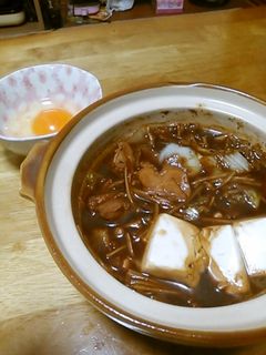 鶏肉のみそすき焼き鍋☆生卵で!-レシピのメイン写真