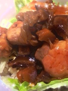 鶏としいたけの照り焼き風丼-レシピのメイン写真