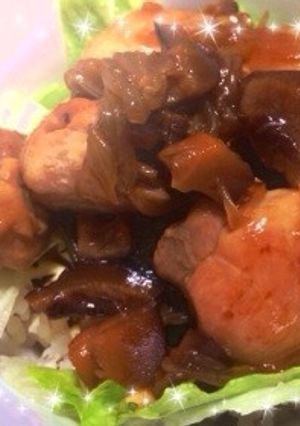 鶏としいたけの照り焼き風丼-レシピのメイン写真
