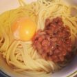 簡単・納豆釜玉パスタ