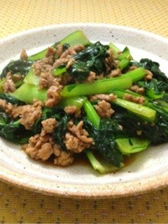 ターツァイ挽肉炒め-レシピのメイン写真