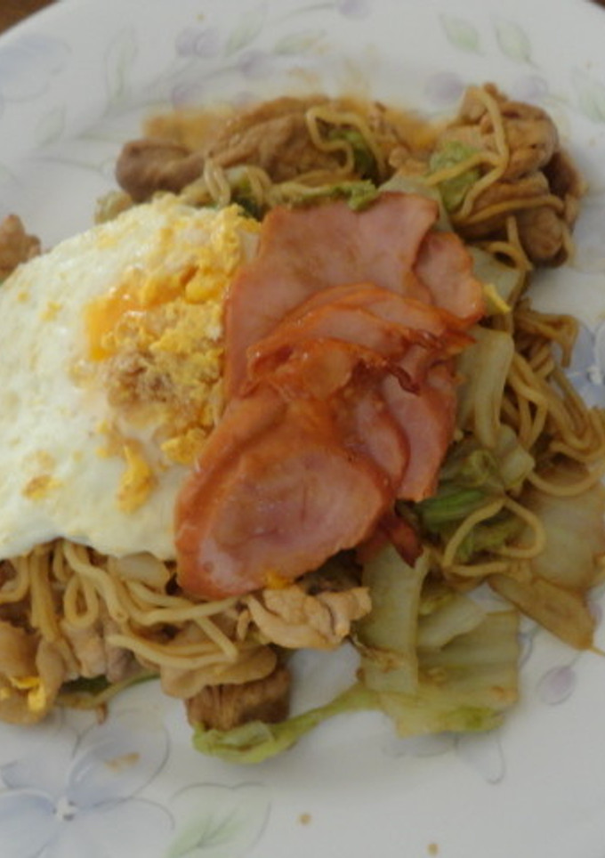 焼き豚卵飯風やきそば-レシピのメイン写真