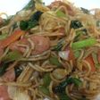 雪中キャベツと寒じめほうれん草の焼きそば