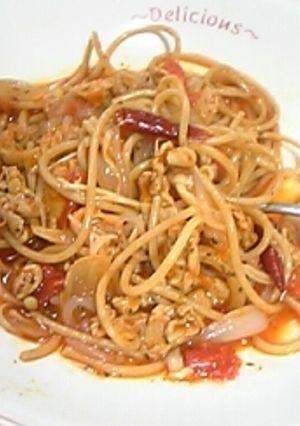 ピリ辛チリトマトパスタ-レシピのメイン写真