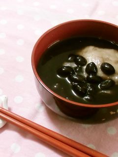 黒豆でおしるこ-レシピのメイン写真