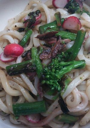 6分で完成☆アンチョビうどん-レシピのメイン写真