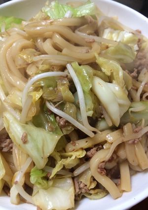ちょちょいとポン酢焼きうどん野郎-レシピのメイン写真