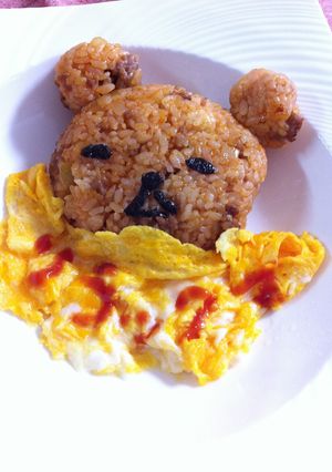 お弁当にも簡単顔だけリラックマオムライス-レシピのメイン写真