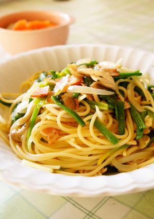 冬食材＊法連草できのこパスタ　オイル系-レシピのメイン写真