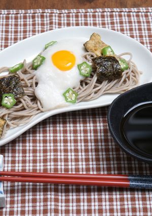 のり天月見そば-レシピのメイン写真
