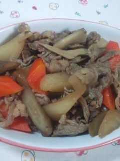 牛肉と根菜のすき煮風-レシピのメイン写真