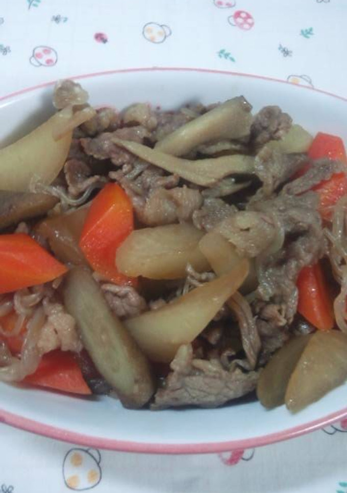 牛肉と根菜のすき煮風-レシピのメイン写真