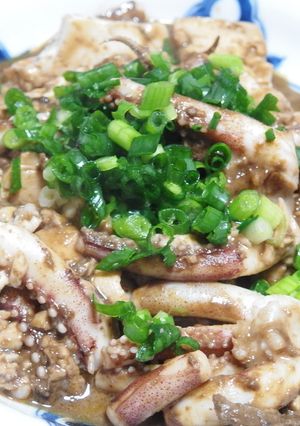 イカわたのげそ豆腐炒め-レシピのメイン写真