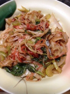 カニカマとセロリとカブのオイスター炒め-レシピのメイン写真