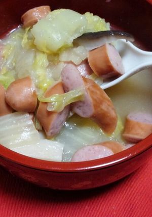 白菜どっさり味噌スープ-レシピのメイン写真