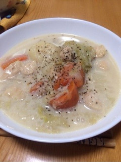 活力鍋で療養食 ささみと白菜の豆乳スープ-レシピのメイン写真