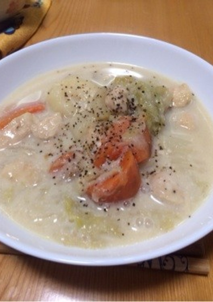 活力鍋で療養食 ささみと白菜の豆乳スープ-レシピのメイン写真