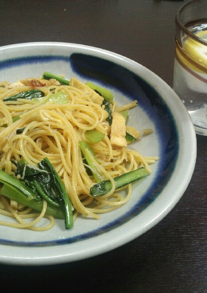 おばんざいパスタ(じゃこと揚げと小松菜)-レシピのメイン写真