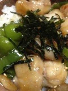 鶏肉とピーマンの照り焼き丼-レシピのメイン写真