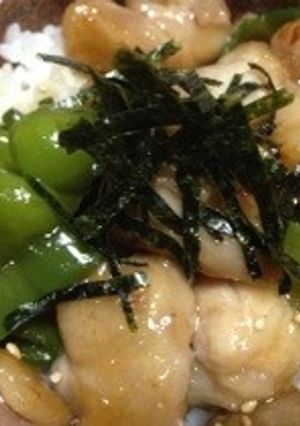 鶏肉とピーマンの照り焼き丼-レシピのメイン写真
