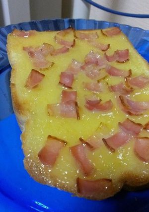 焼きカスタードベーコントースト！|дﾟ)-レシピのメイン写真