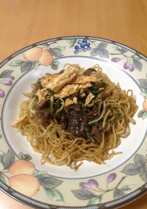 水菜と湯葉のソースあんかけ京都？焼きそば-レシピのメイン写真