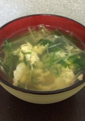 水菜の卵とじスープ①-レシピのメイン写真