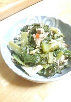 大根の葉・かぶの葉・高菜のさば缶煮-レシピのメイン写真