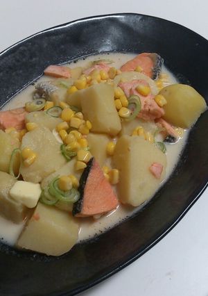 じゃがいもと塩鮭の味噌バター-レシピのメイン写真