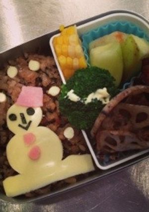 キャラ弁♪雪だるま♪-レシピのメイン写真