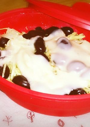 千切りキャベツと黒豆のチーズ蒸し。-レシピのメイン写真
