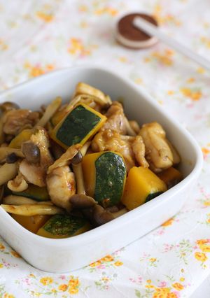 鶏とかぼちゃの甘辛炒め-レシピのメイン写真