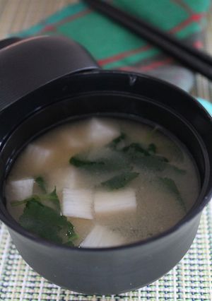 長芋と大豆の味噌汁-レシピのメイン写真