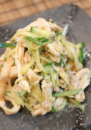 茹で鶏ときゅうりの胡麻味噌和え-レシピのメイン写真