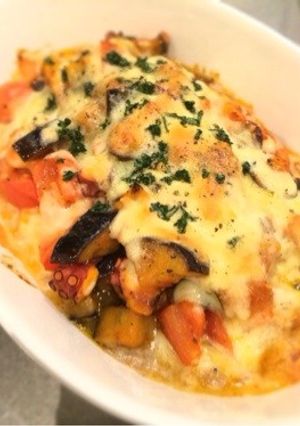 茄子とタコとトマトのチーズ焼き-レシピのメイン写真