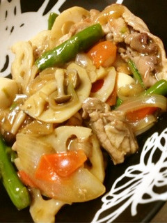 豚エビ蓮根アスパラの中華風こっくりうま煮-レシピのメイン写真
