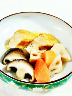 蓮根と厚揚げ・椎茸の煮物♪-レシピのメイン写真